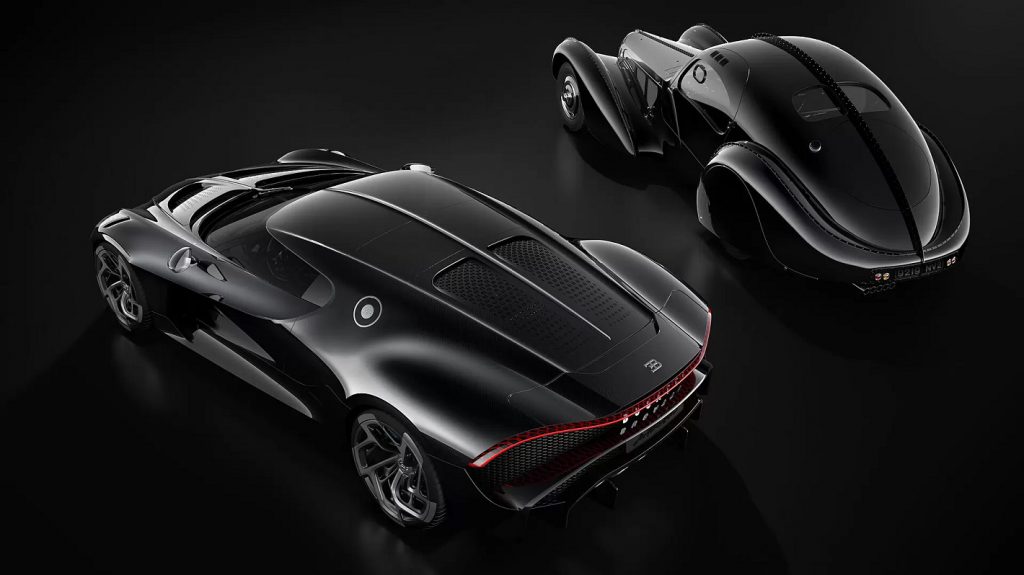  To pay homage to the legendary Type 57 SC Atlantic, Bugatti created the extraordinary La Voiture Noire. 